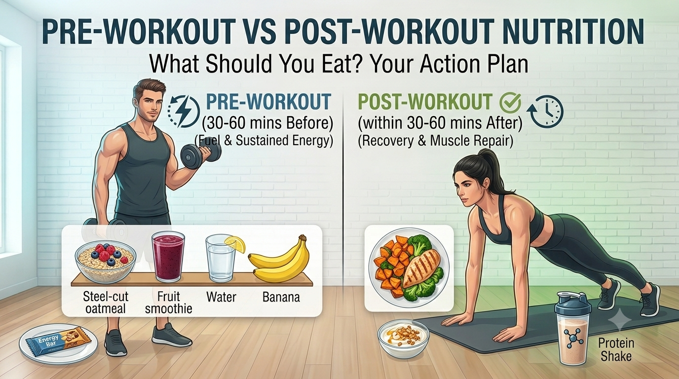 Read more about the article Pre-Workout vs Post-Workout Nutrition: What Should You Eat?
